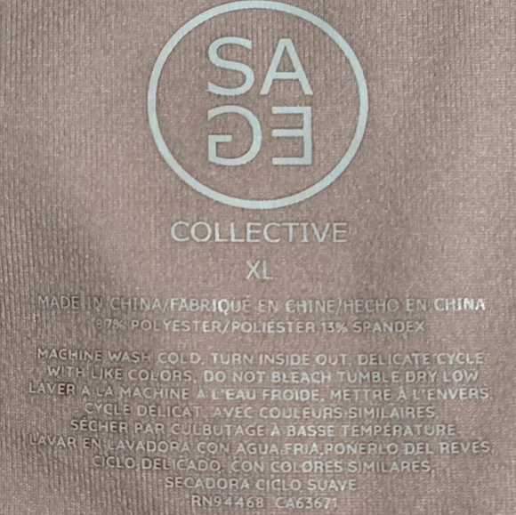 SAGE collective leggings with pockets Dusty pink women's size Xl - Picture 3 of 3